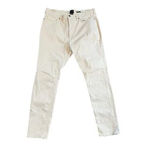 H&M Men's 33 Beige Skinny Fit Zip Button Classic Jeans Streetwear Minimalist